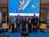Il Presidente della Camera di Commercio, Ciro Fiola, con il sindaco di Napoli, Gaetano Manfredi, il capo di gabinetto del Ministro dello Sport, Sabrina Bono, l'event director dell'America's Cup, Leslie Ryan e l'Amministratore delegato di "Sport e Salute", Diego Nepi